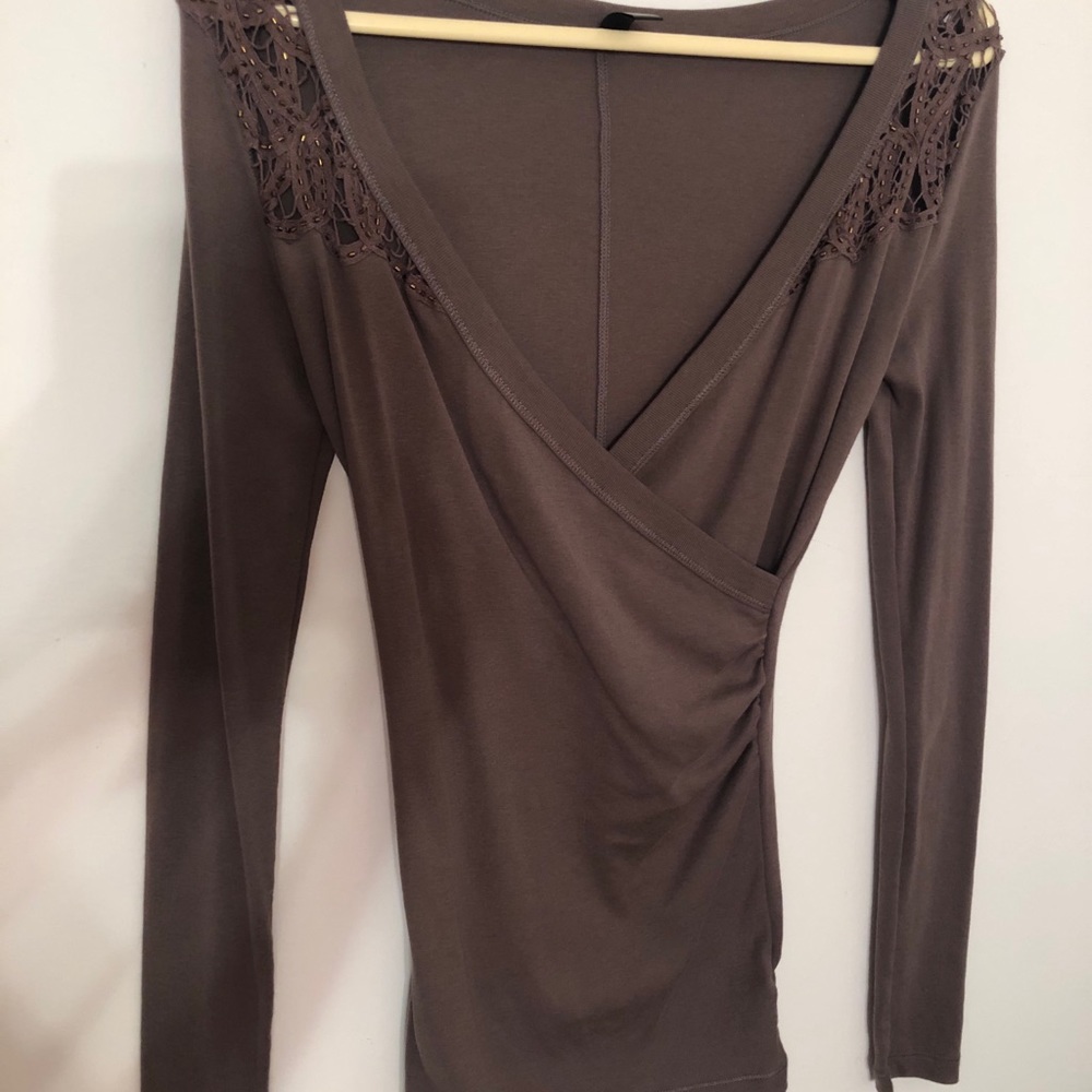 Long Sleeve Beeded Blouse